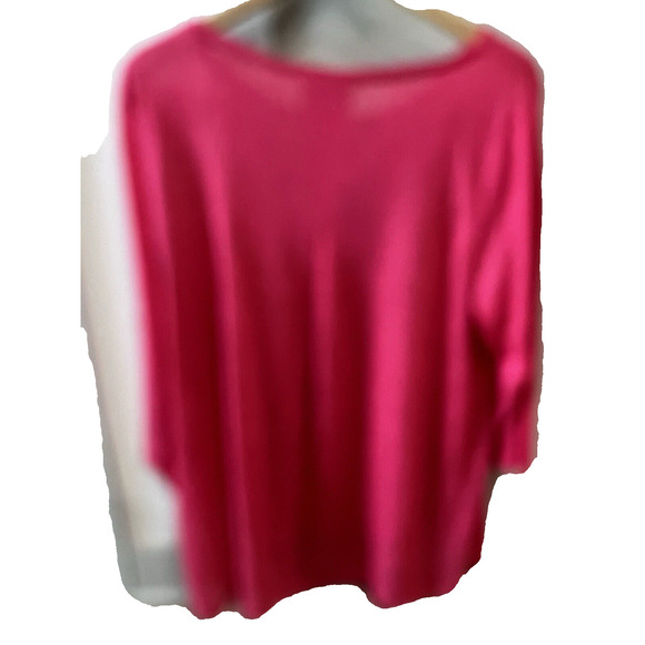 Philosophy pink High-Low pullover relaxed comfy Tunic 3/4 Sleeves Sz XXL NWT - Picture 2 of 3